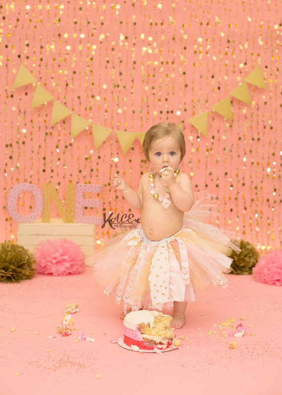 Pink and gold 1st clearance birthday outfit