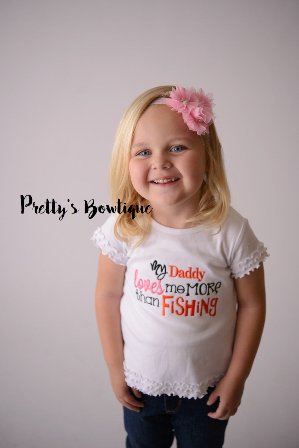 My Daddy loves me more than Fishing bodysuit or shirt-- Girls Fishing shirt--  Daddy's Girl-- Fishing t shirt -- Can customize colors