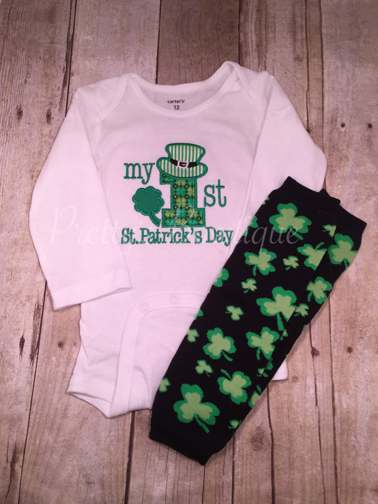 My First St. Patricks Day with legwarmers - Pretty's Bowtique