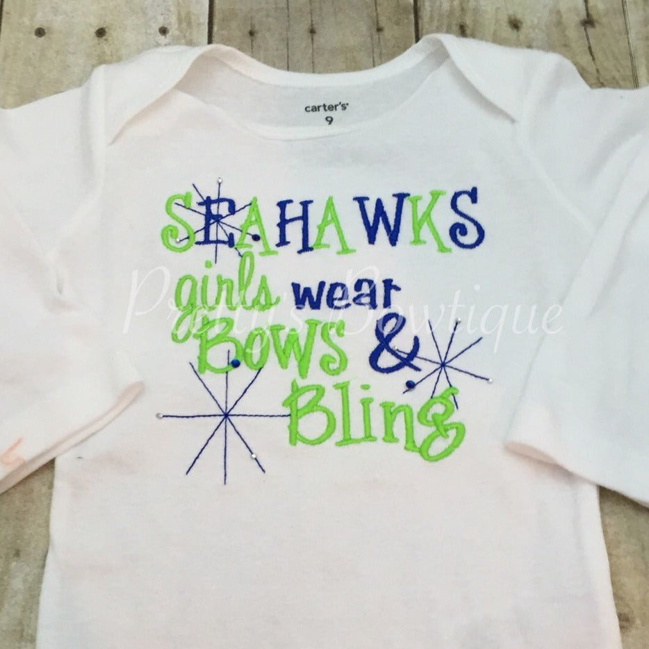 Seattle inspired girls like bling bodsuit or t shirt - Pretty's Bowtique