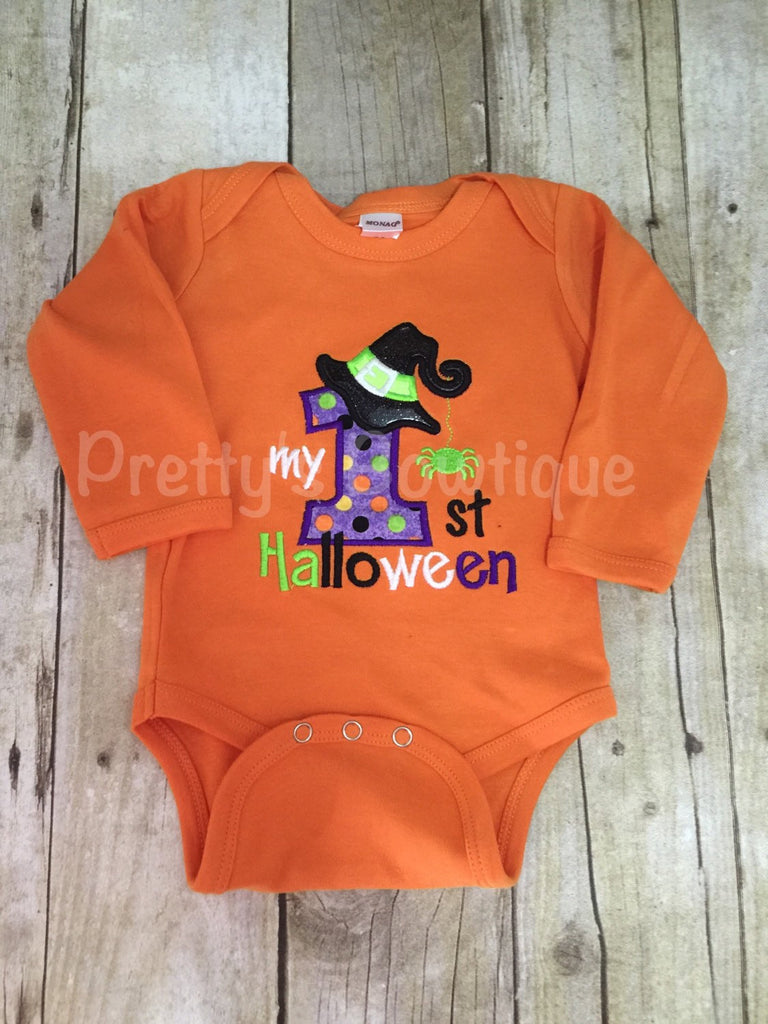 My 1st Halloween Witch outfit bodysuit or t shirt, headband, and legwarmers Adorable orange - Pretty's Bowtique