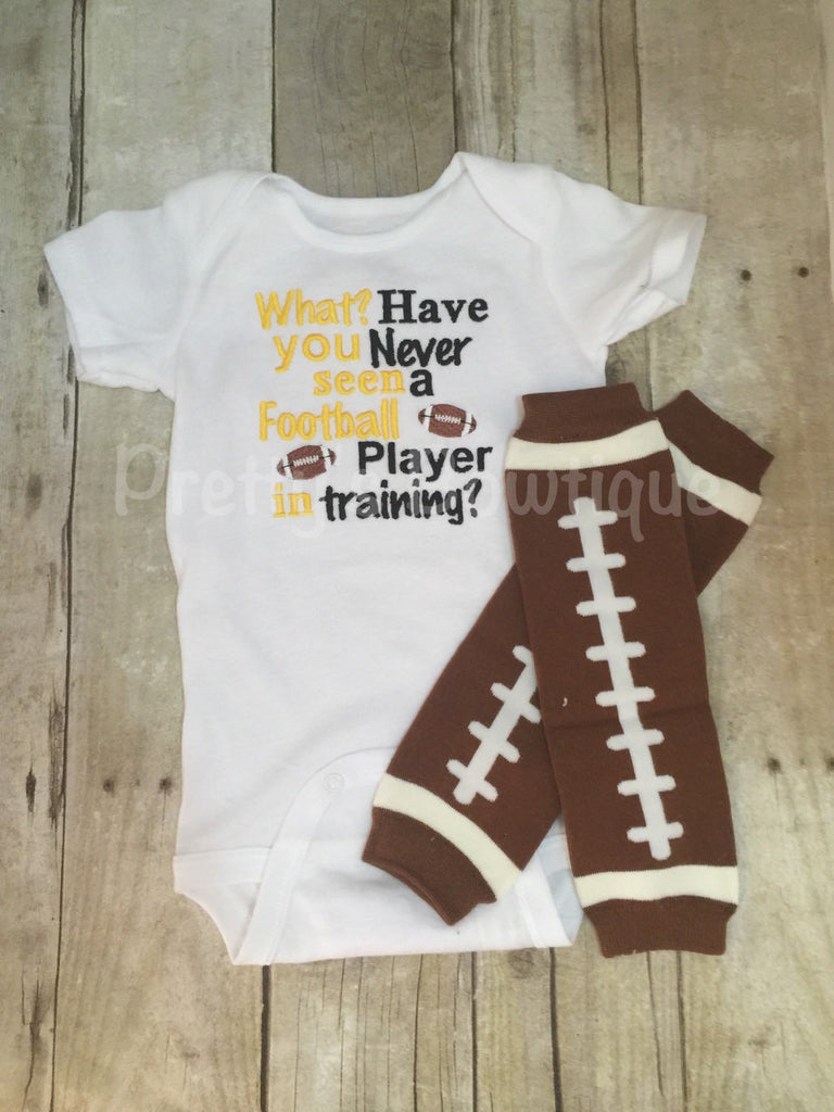 Boys Football outfit --What have you never seen a football player in training Football shirt outfit with legwarmers any colors - Pretty's Bowtique