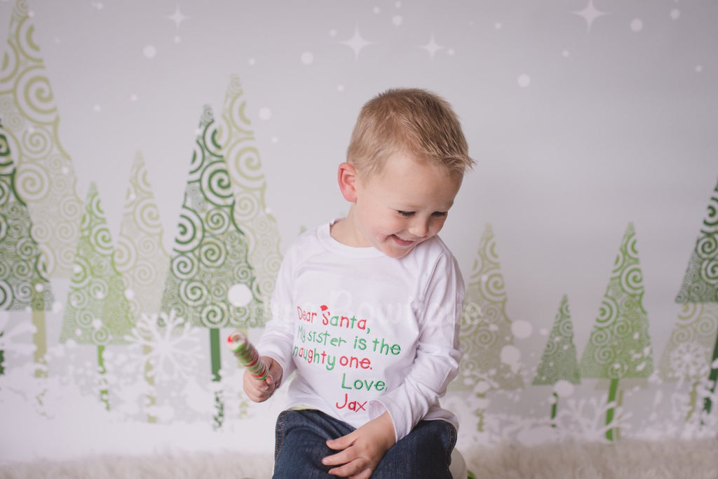 Christmas Shirt for Boy or Girl of Santa Letter Personalized with Name - Pretty's Bowtique