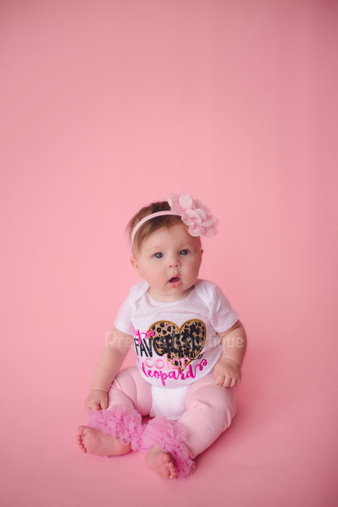 Baby girls My favorite color is lepoard shirt or bodysuit -- Bodysuit or t shirt baby, toddler, children - Pretty's Bowtique